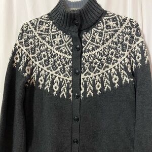 J. Jill Black and Cream Patterned Cardigan